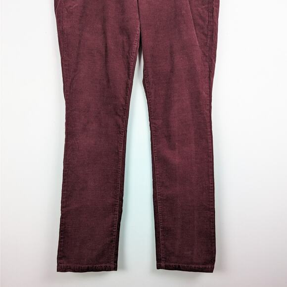 J. Crew Women's Burgundy Matchstick Stretch Corduroy Pants Size 32 Regular - Picture 3 of 6